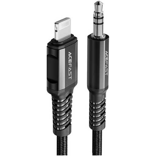 Cablu Audio Acefast MFI Lightning - Mini Mufă De 3,5 Mm (mascul) 1,2 M, AUX Negru (C1-06 Negru)  C1-06-L-3,5MM BLACK